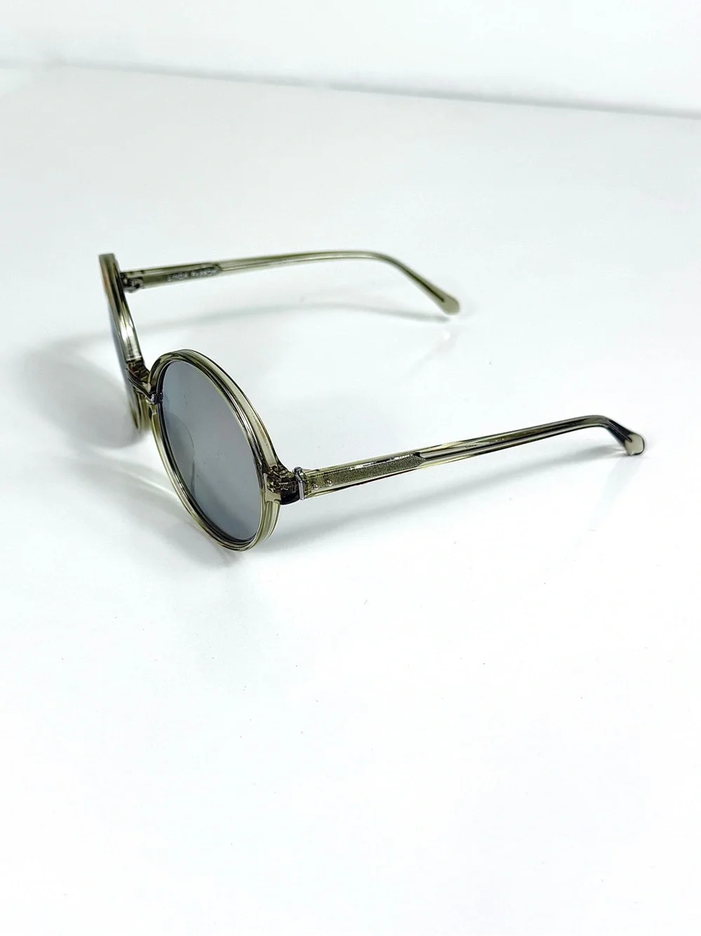 Linda Farrow LFL650 Oversized Round Sunglasses White Gold Titanium Full Set
